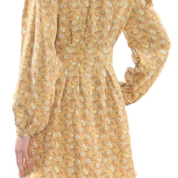 Free People Gold Floral Button Up Mini Dress - Picture 6 of 9